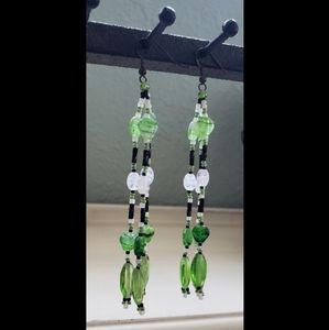 Handmade Glass Beaded Dangle Earrings